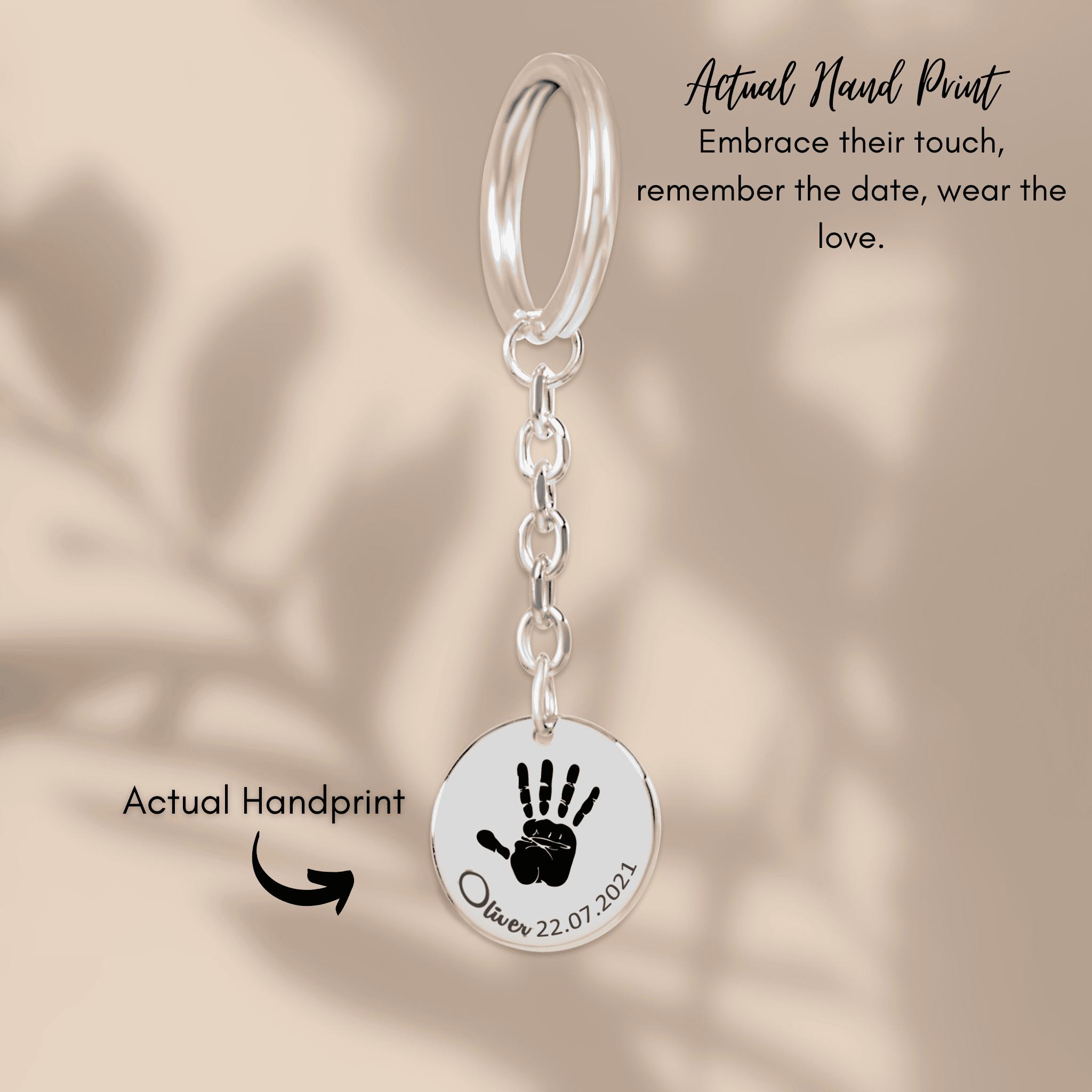 Llavero personalizado huella de mano