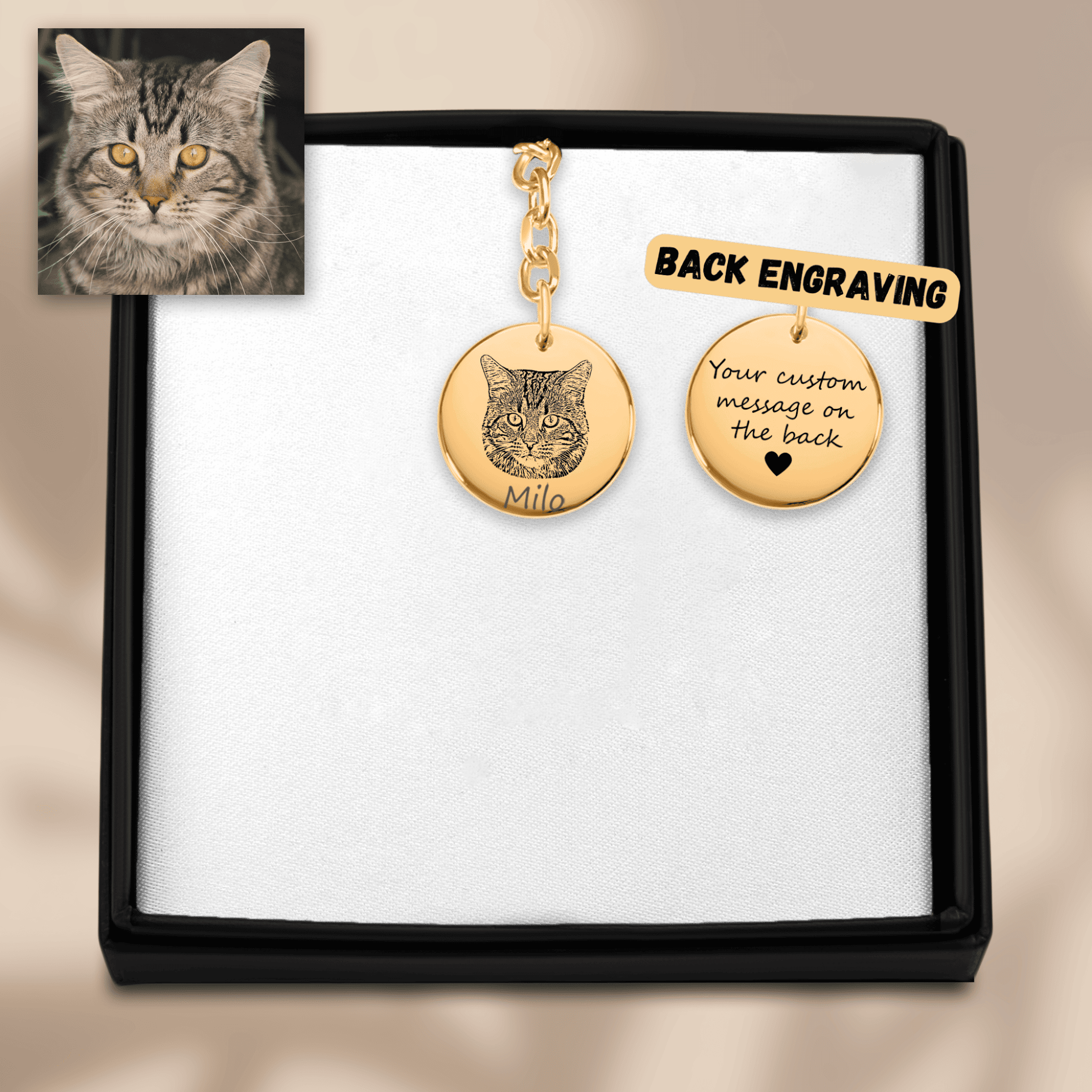 Llavero retrato mascota personalizado
