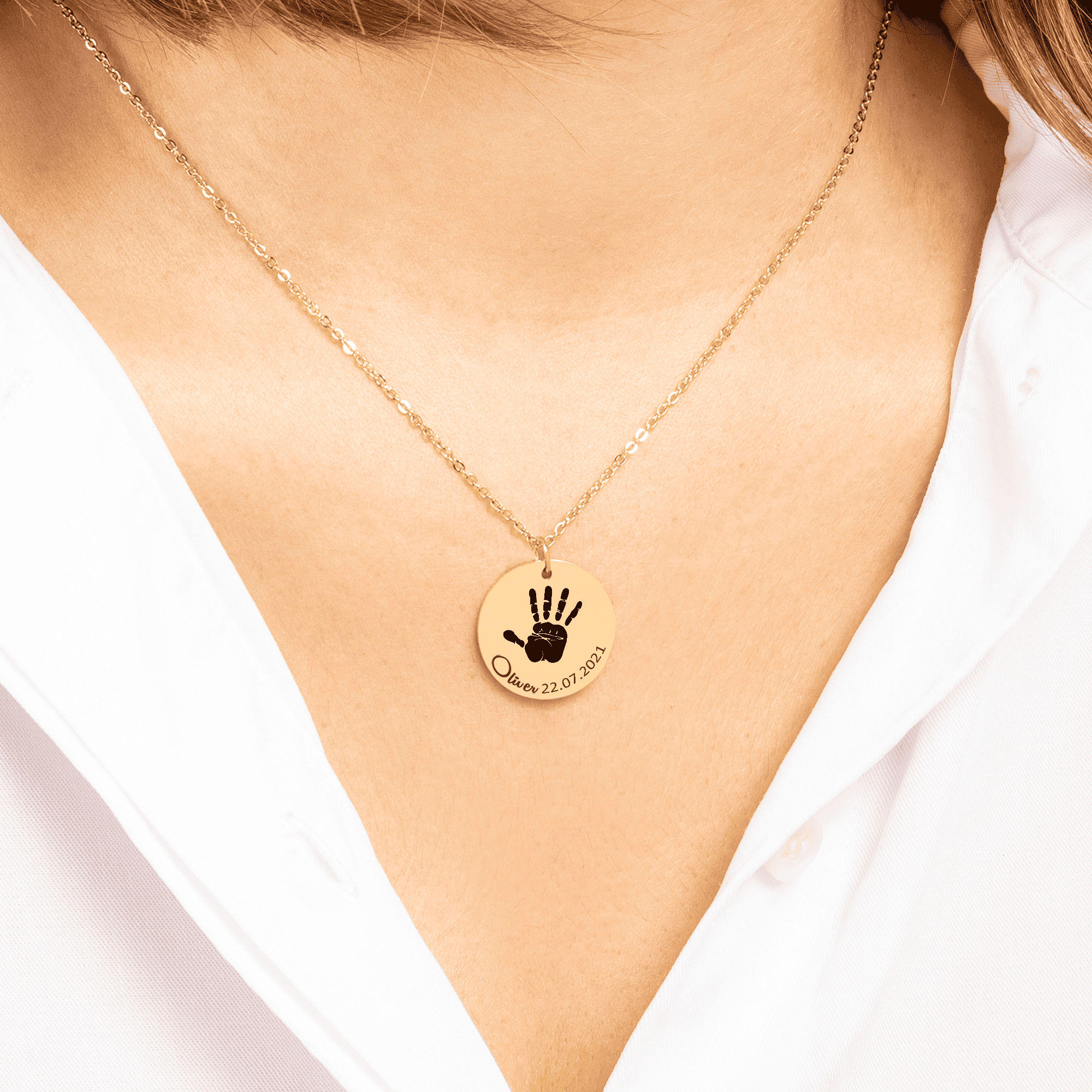 Collar personalizado con huella de mano
