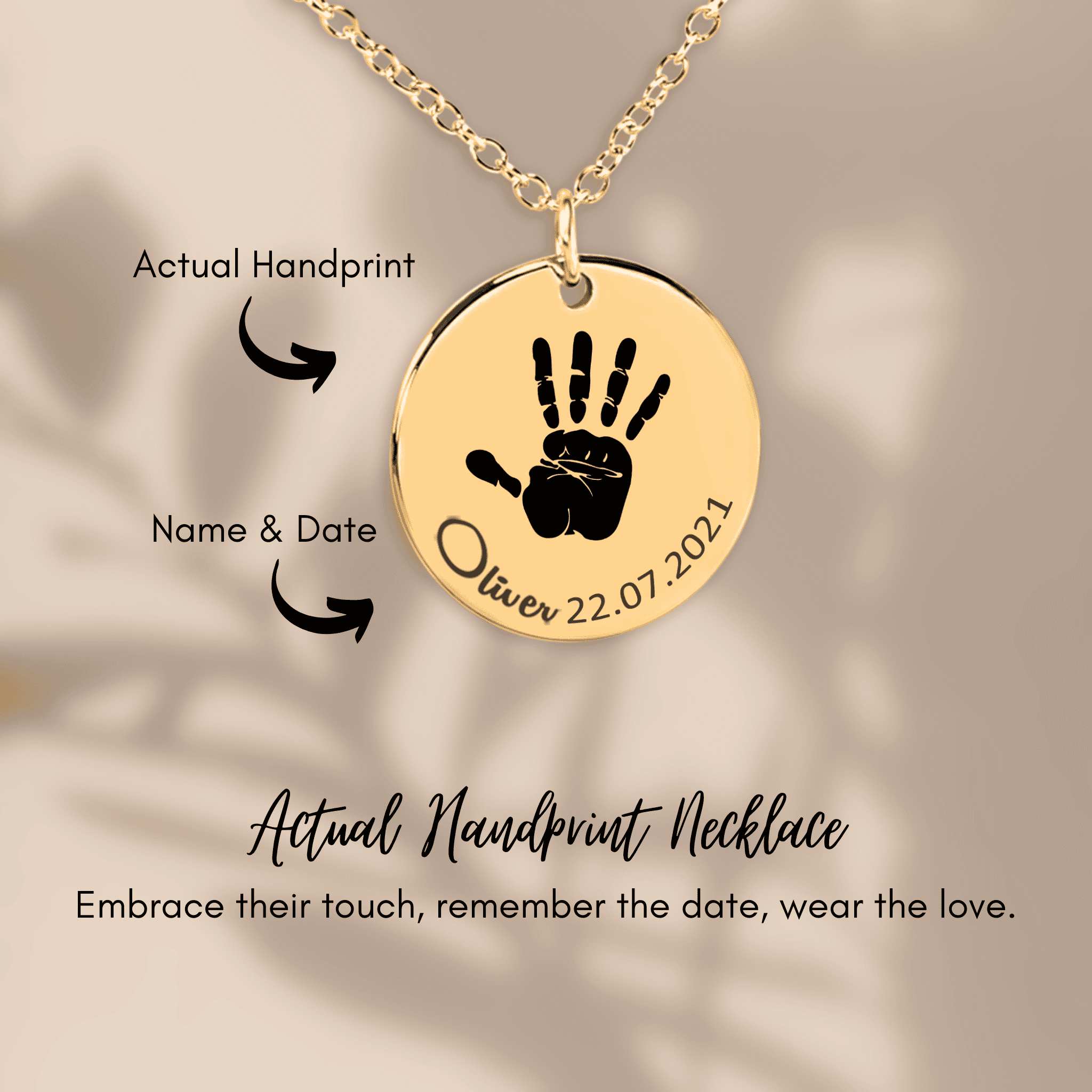 Collar personalizado con huella de mano