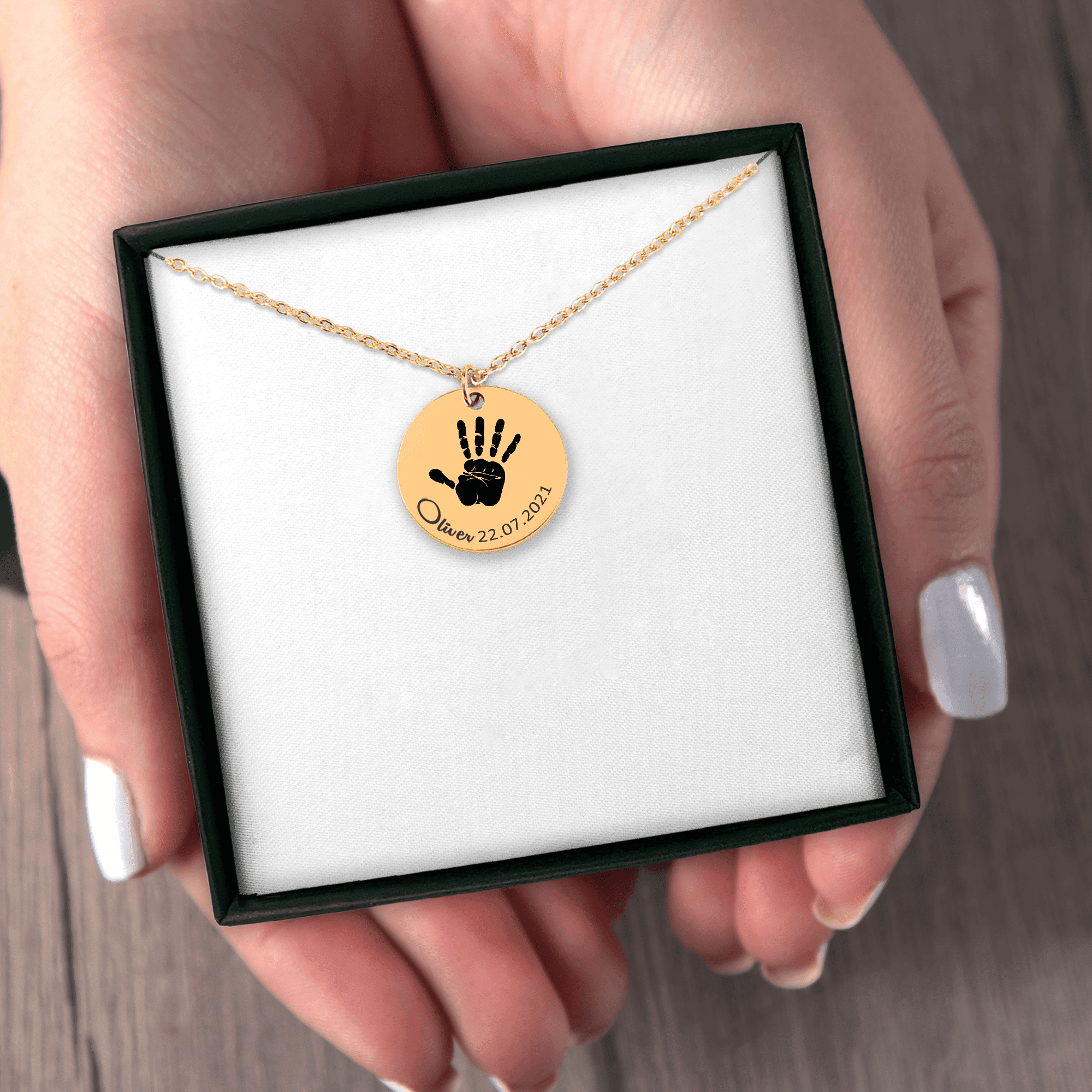 Collar personalizado con huella de mano