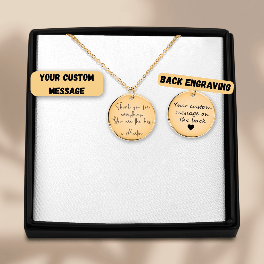 Collar con mensaje escrito a mano