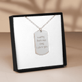 Collar con mensaje escrito a mano