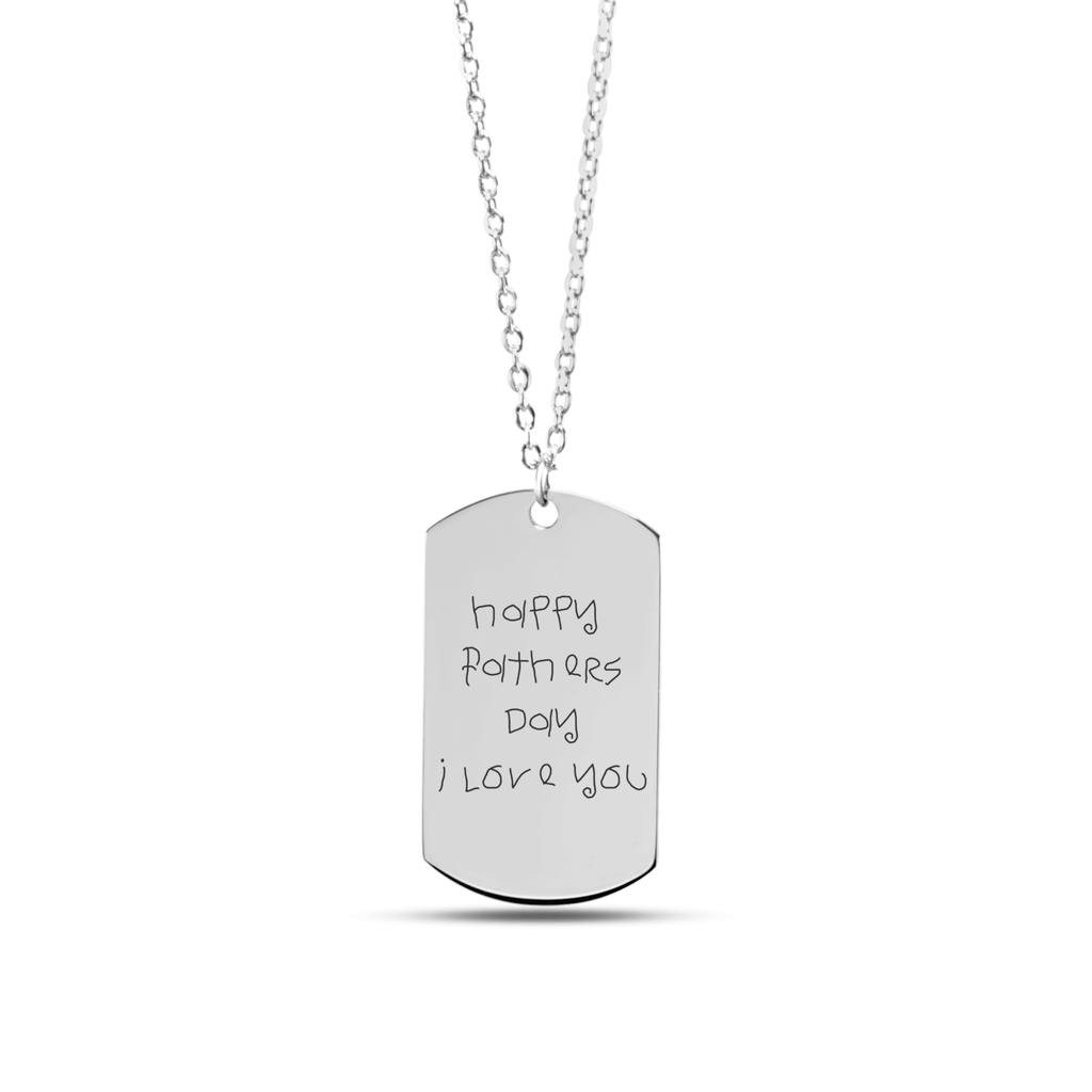Collar con mensaje escrito a mano