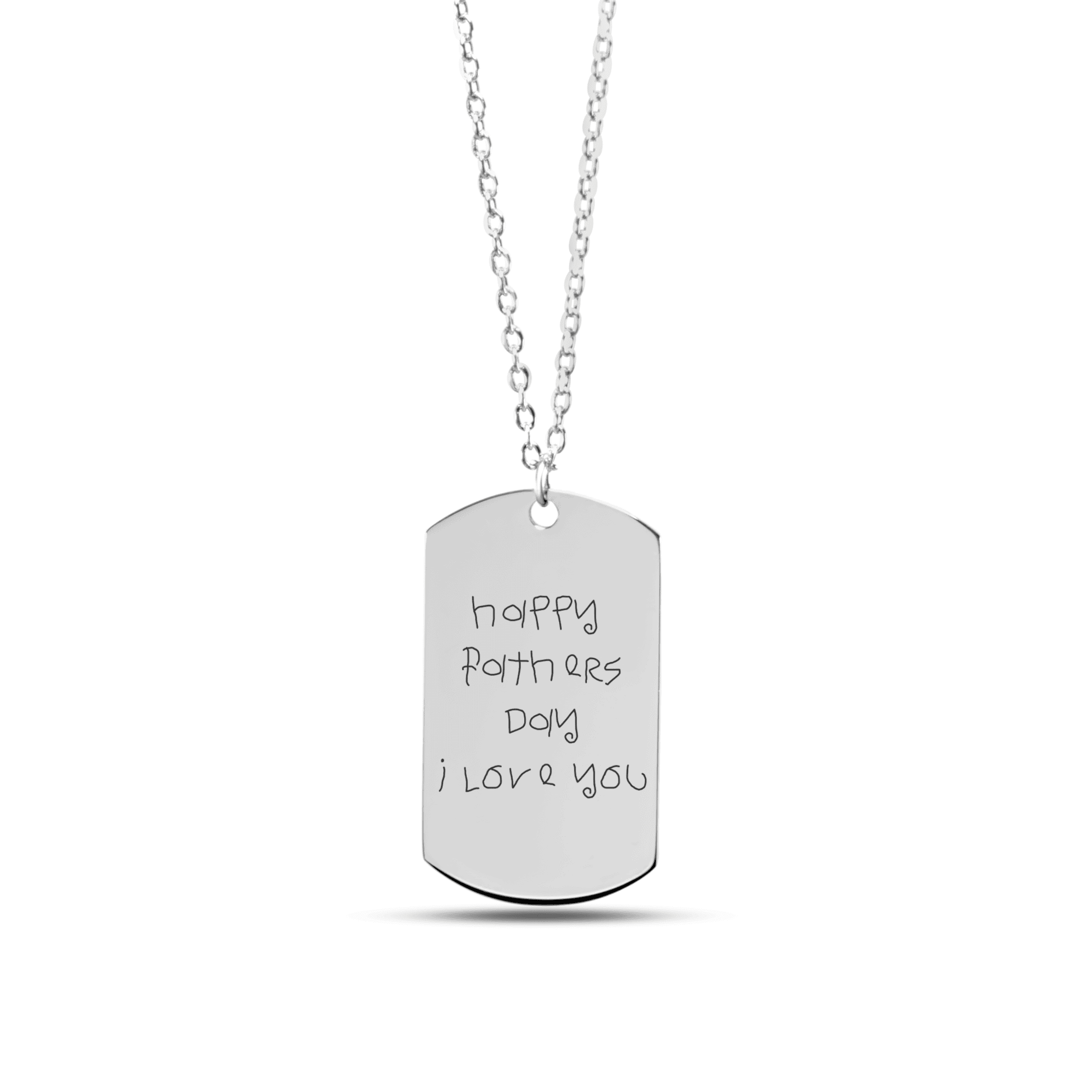 Collar con mensaje escrito a mano