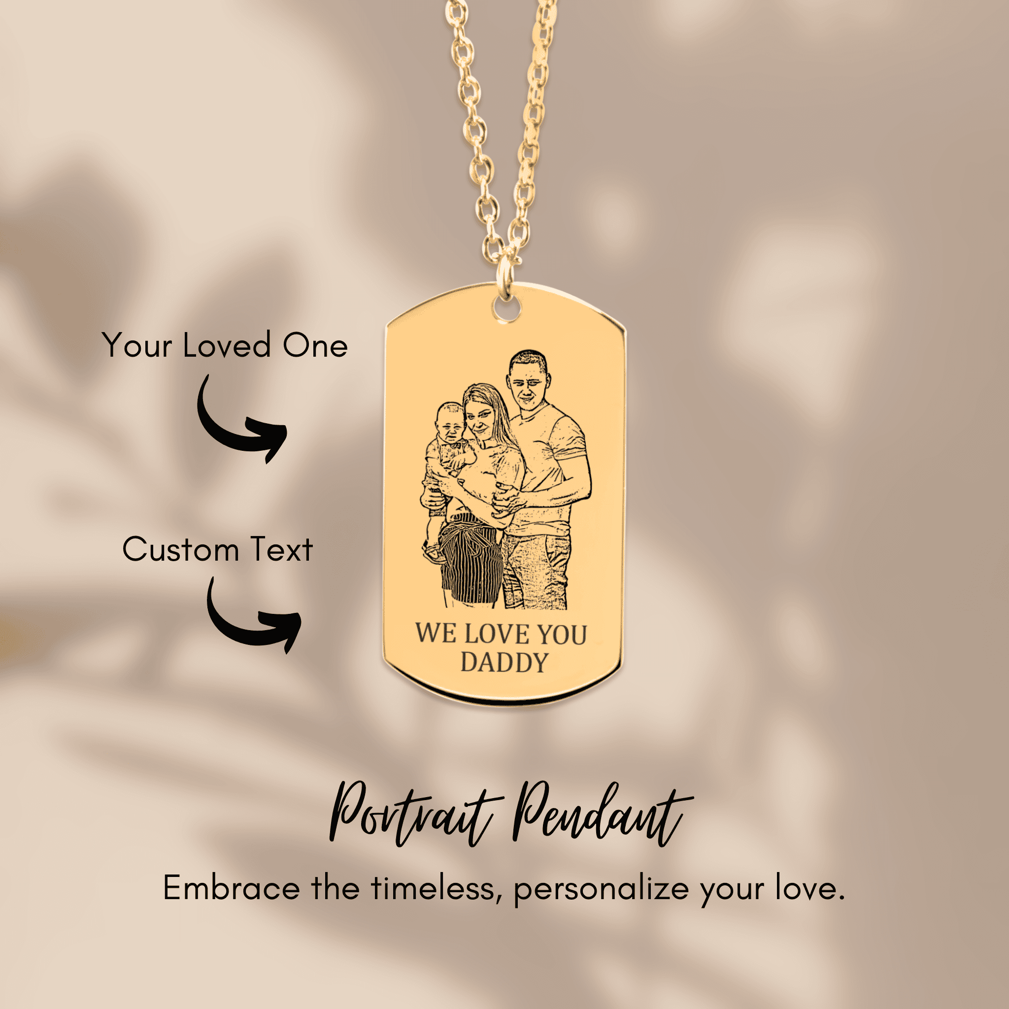 Collar con retrato familiar personalizado