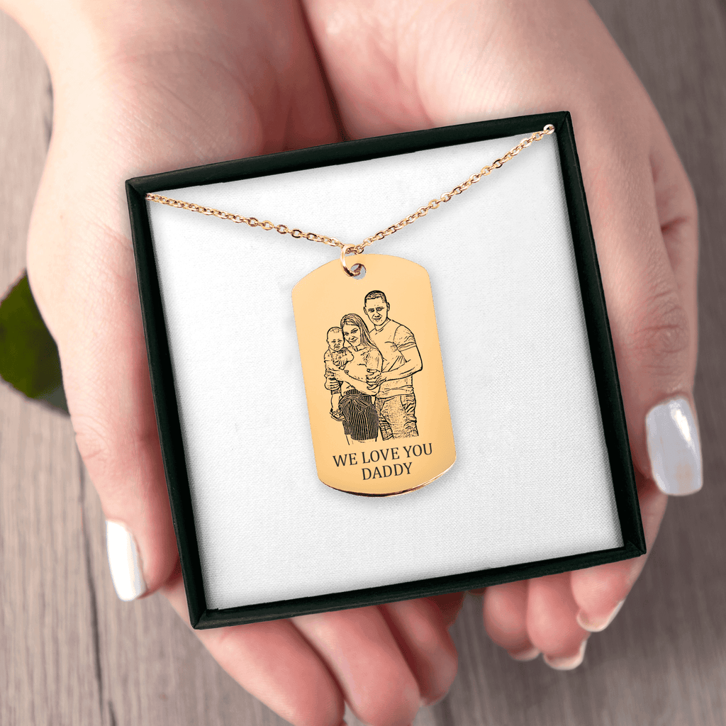 Collar con retrato familiar personalizado